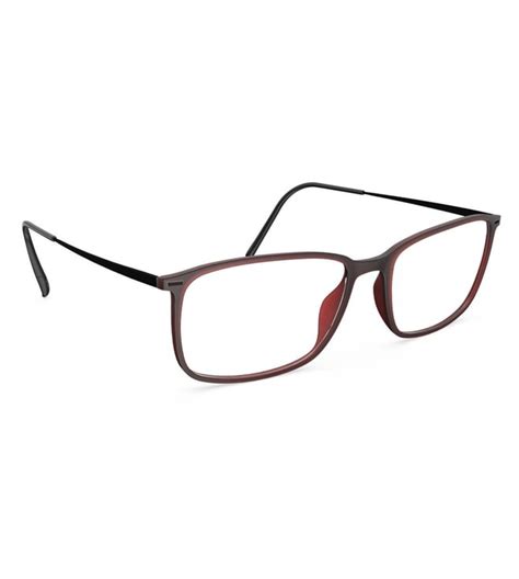 Silhouette 2930 /75 3140 Red Illusion Lite Rectangular Eye Frames for Men