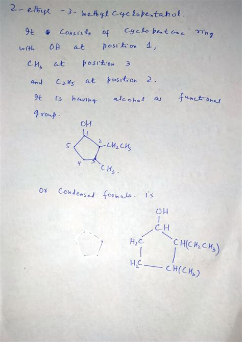 Solved Draw The Condensed Structural Formula For Ethyl