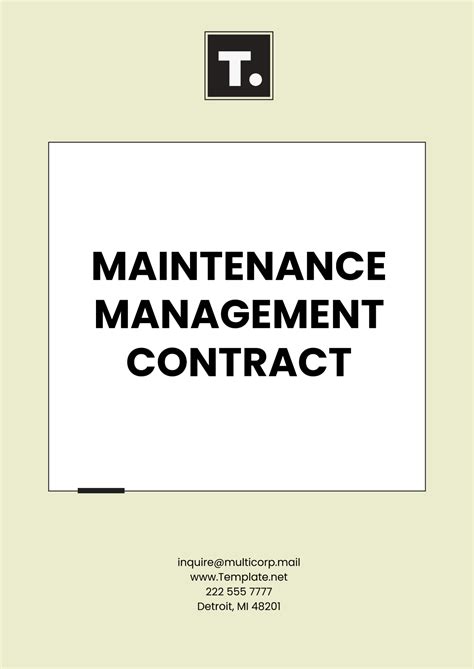 Free Annual Maintenance Contract Templates, Editable and Printable