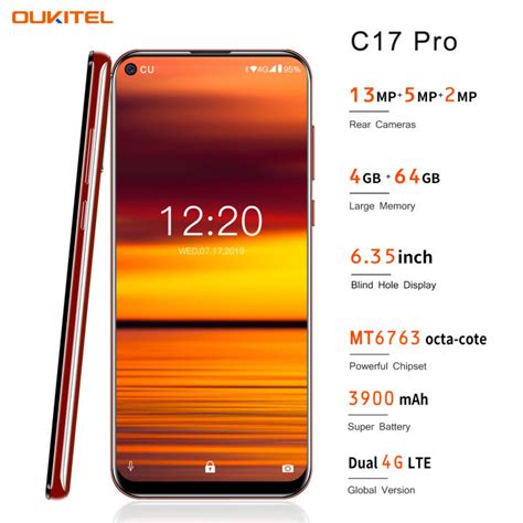 OUKITEL C17 Pro 6 35 4GB 64GB 13MP 5MP 2MP Rear Camera Blind Hole