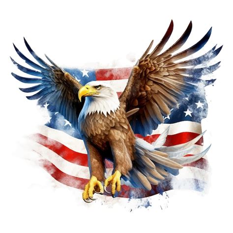 Premium Vector Bald Eagle With Usa Flag Fourth Of July Independence Day Usa