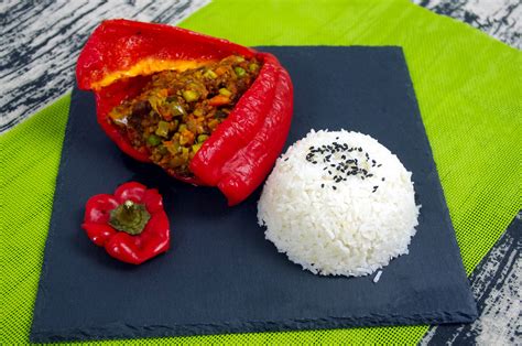 Pimiento Rojo Relleno Vegano