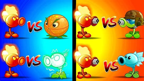 Top 5 Plants Vs Zombies 2 Challenge Fire Peashooter Vs Snow Pea