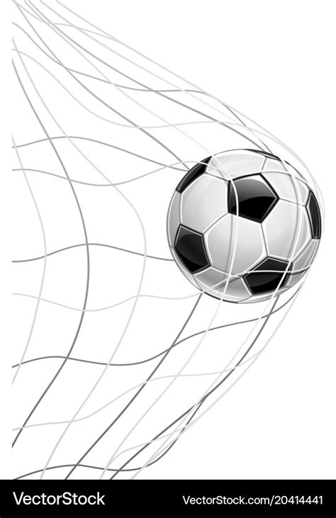 Soccer Ball In Net Royalty Free Vector Image Vectorstock