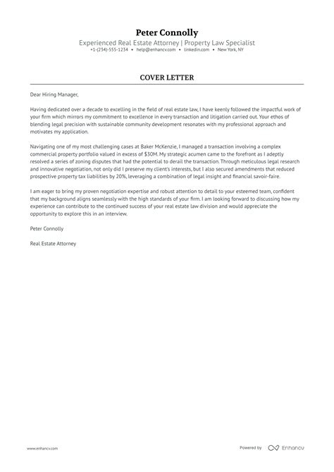 Professional Real Estate Attorney Cover Letter Examples And Template