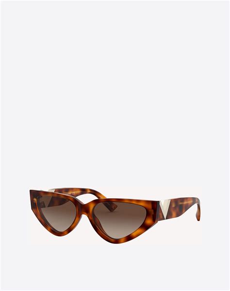 Valentino Acetate Cat Eye Sunglasses With Vlogo