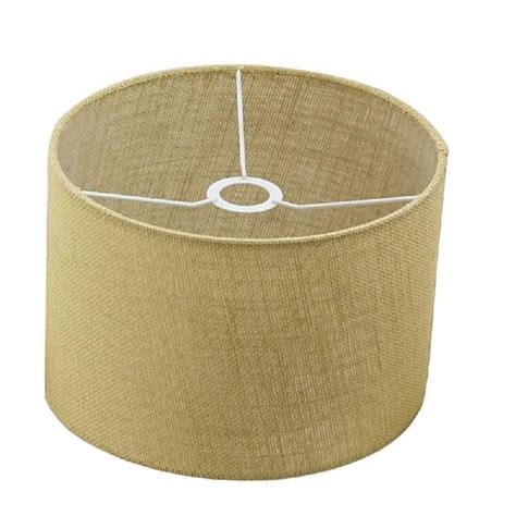 Woven Beige Burlap Drum Shades Accommodate Arc Style Floor Lamps And