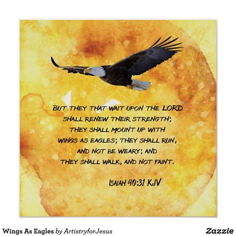 Wings As Eagles Poster | Zazzle | Eagles poster, Bible verse posters ...