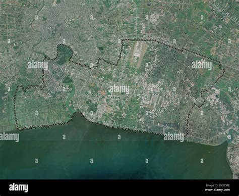 Samut Prakan Province Of Thailand High Resolution Satellite Map Stock