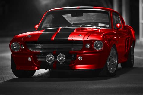 Fonds D Ecran Ford Mustang Gt Shelby Rouge Devant Voitures