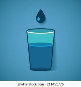 Blue Plastic Bucket Filled Water Trickle Stock Vector Royalty Free