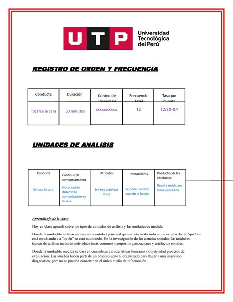 Registro DE Orden Y Frecuencia REGISTRO DE ORDEN Y FRECUENCIA