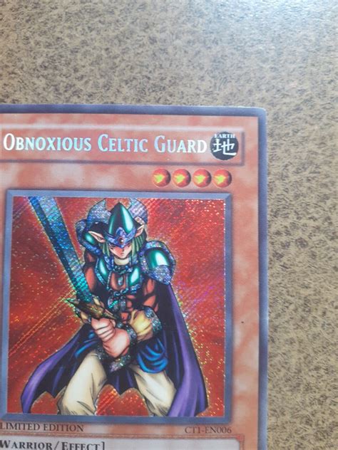 Yugioh Obnoxious Celtic Guard Ct1 En006 Misprint Super Rare Limited Ebay