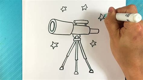 Easy How To Draw Telescope Youtube