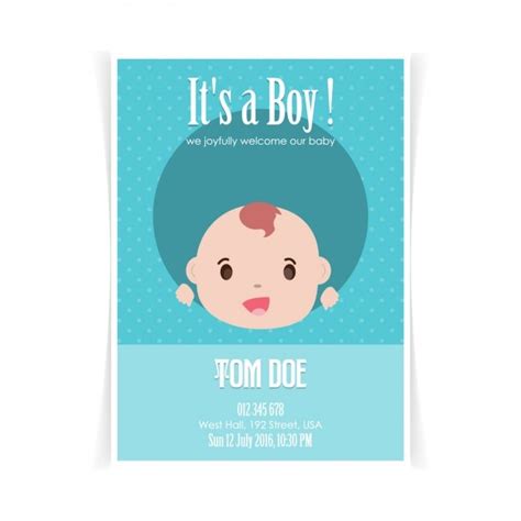 Baby shower card design | Free Vector