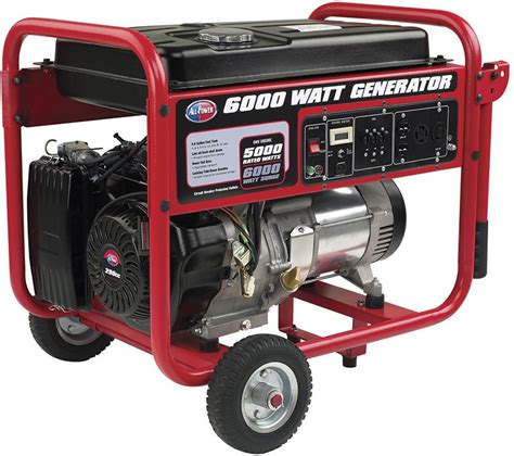 All Power APGG 6000 Gasoline 6000 Watts Generator W Wheel And Battery Kit