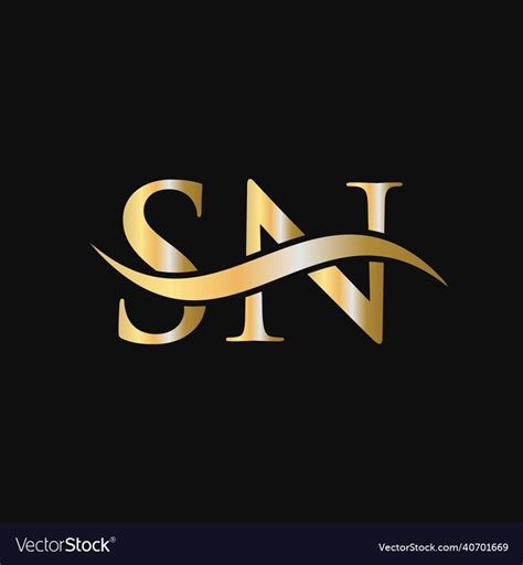 Letter Sn Logo Design Template S N Vector Image On Vectorstock Logo