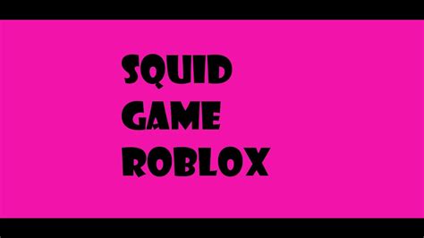 Squid Game Roblox Youtube