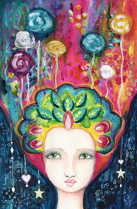 Chrysalis Whimsical Girl Portrait Painting By Lori Treleaven