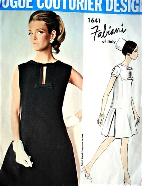 S Classy Mod Fabiani Cocktail Party Evening Dress Pattern Vogue