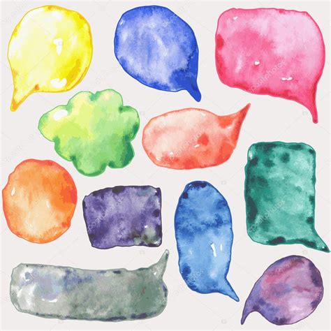 Watercolor Speech Bubbles Stock Vector Depiano 29132103