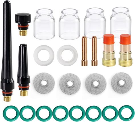 Pcs Tig Welding Torch Stubby Gas Lens Pyrex Glass Cup Kit For Wp