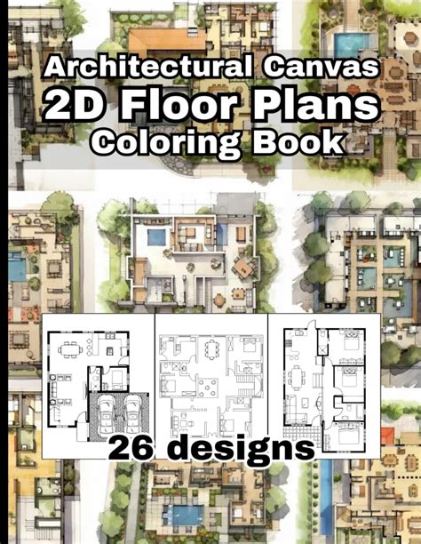 Buy Architectural Canvas 2d Floor Plans Coloring Book An Architectural Coloring Book For