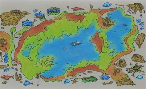 Futuristic Island Map Drawn With Crayons Detailed Stable Diffusion