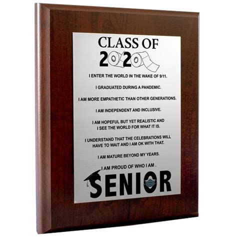 Class Of 2020 Life Experiences Senior Plaque