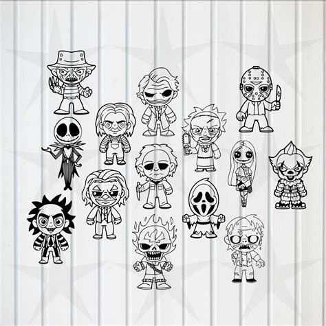 Horror Baby Characters Svg Chibi Svg Horror Svg Halloween Etsy Canada