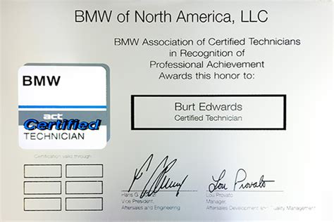 Certification European Car Service Experts Bmw Mercedes Benz