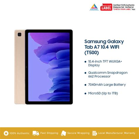 Samsung Galaxy Tab A7 Wi-Fi Tablet (T500) Malaysia - KTS Cellular