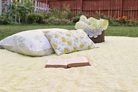 Happy At Home Picnic Blanket From Vintage Linens