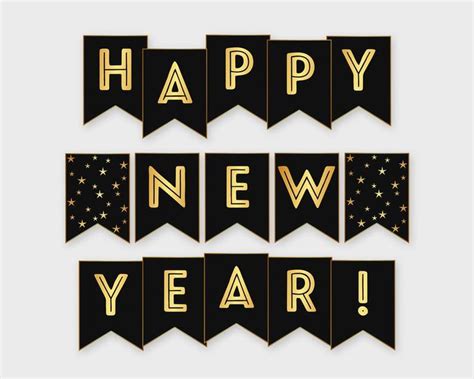 Happy New Year Banner 2024 Gold Black New Year Party 2024 Holiday