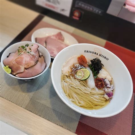 ミユタロス On Twitter えびそば緋彩 冷香麺 冷香麺専用茶漬け チャーシュー ローストポーク丼 佐野店主が恋に焦がれた冷香麺！ 偉大なる製麺師をリスペクトした渾身の1杯 しなやか