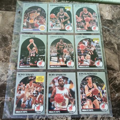 Rare 1990 Nba Hoops Basketball Collector 9 Card Set Miami Etsy