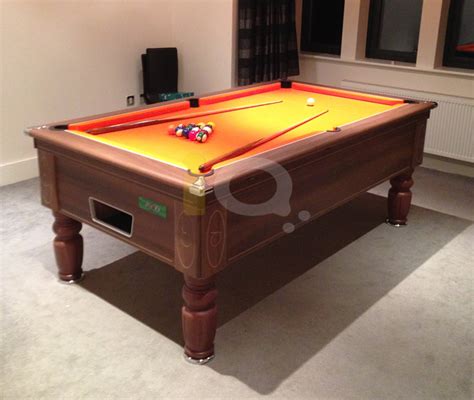 IQ Install - Supreme Prince Pool Table Walnut Finish / Orange Cloth