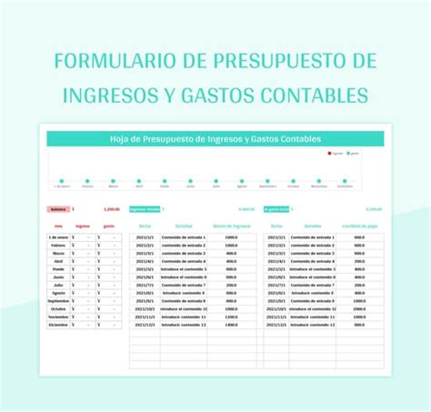 Plantilla De Excel Formulario De Presupuesto De Ingresos Y Gastos