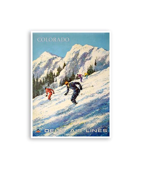 Colorado Ski Poster Skiing Print Vintage Colorado Art H1117 Etsy