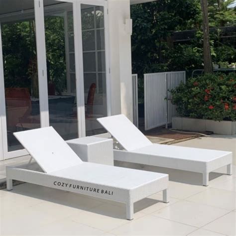 Jual Pool Lounger Outdoor Synthetic Rattan Rotan Sintetis Sunbed