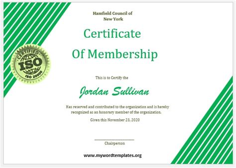 Membership Certificate Template 08 My Word Templates