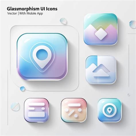 Realistic Set Of Glassmorphism Ui Icons Premium Ai Generated Image