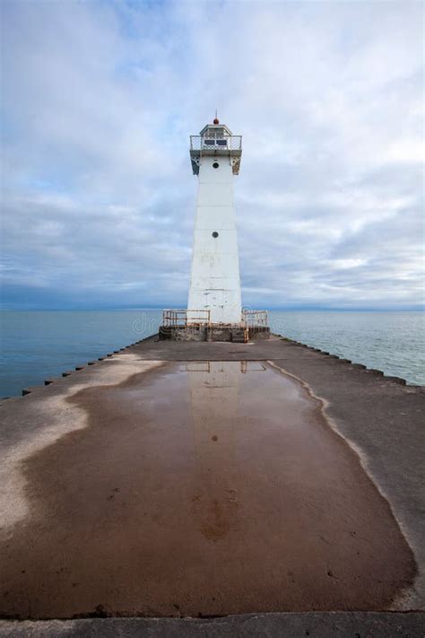 Sodus Outer Lighthouse on Lake Ontario in New York Stock Photo - Image ...