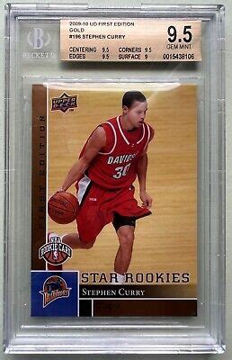 2009 10 UPPER DECK STEPHEN CURRY ROOKIE GOLD RC UD 1ST EDITION 196