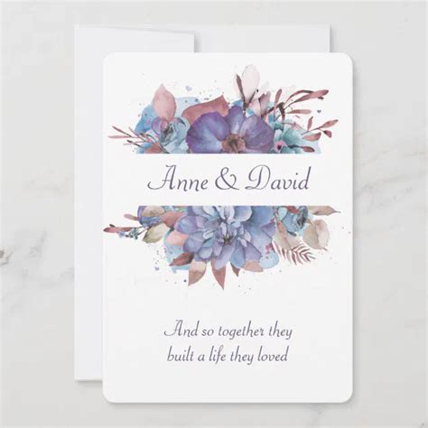 Watercolor Floral Wedding Vow Renewal Invitation Zazzle