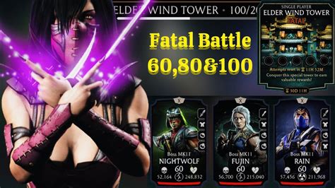 Fatal Elder Wind Tower Battle 100 60 80 Fight Reward MK Mobile