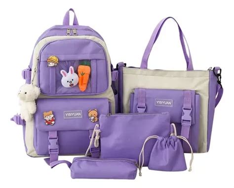 Set De Mochila Coreana Kawaii 5 En 1 Cuotas sin interés