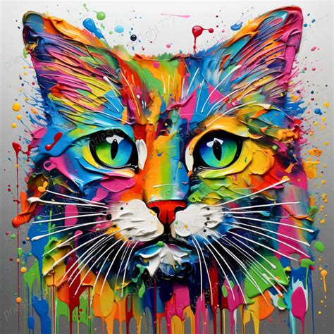 Rainbow Cat Painting by sacredrebelartwerx on DeviantArt