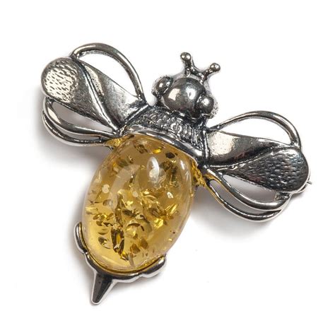 Bumble Bee Brooch In Silver And Amber Honeybee Pin Statement Brooch Bee Jewelry Bee T