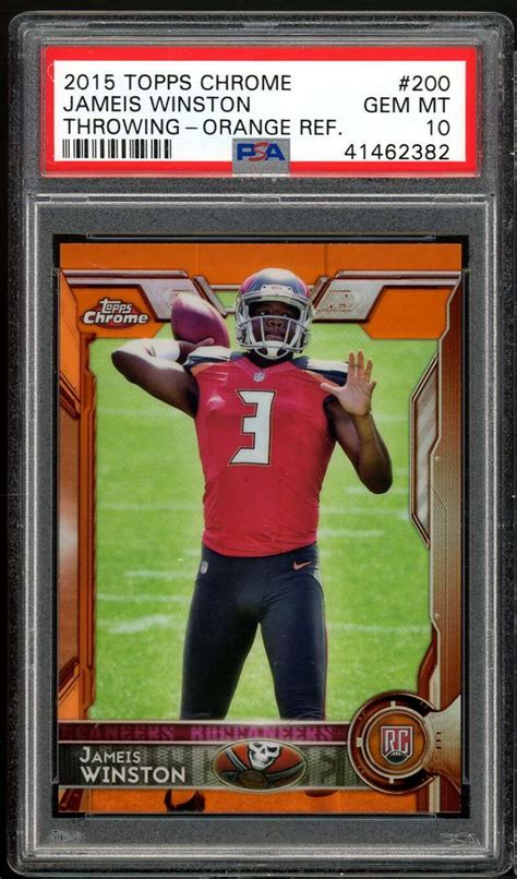 Jameis Winston Rookie Card 2015 Topps Chrome Orange Refractor 200 PSA